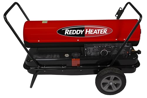 Reddy Heater Forced Air Heater 140,000-180,000 BTU, Multi-Fuel Kerosene, Electric, Outdoor/Indoor, 600 CFM, 120V, Built-in Thermostat, 13 Gallon Tank, CSA Certified - RFA180CV