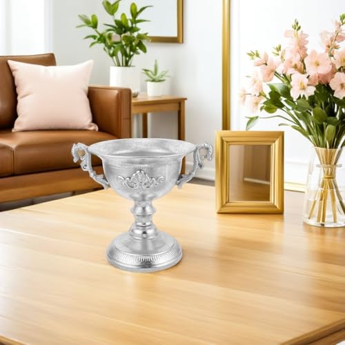 Vase à fleurs déco salon en fer argenté style européen rétro - 7