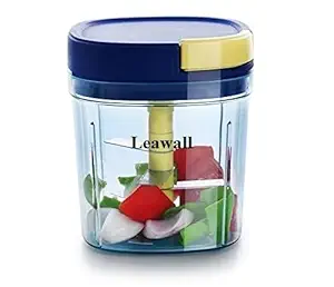 Leawall Vegetable Round Quick Handy Dori Chopper (1000 ml) with 6 Stainless Steel Blade and Whisker Multipurpose Speedy Chopper, Dry Fruit and Onion Quick Chopper Machine for Kitchen (Green)
