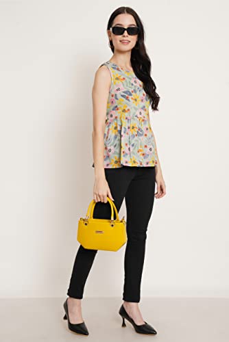 Image of COTLAND Fashions Jaipuri Cotton Sleeveless Printed Peplum Top for Women