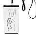 Victory Gesture Line Drawing Pattern Phone Wallet Purse Hanging Mobile Pouch Black Pocket