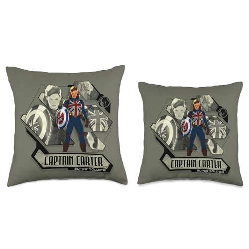 Coussin Captain Carter Marvel 45x45 cm multicolore en tissu résistant pour salon