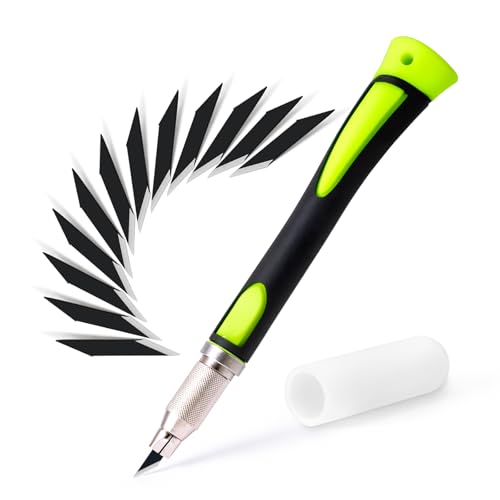 La Mejor Recopilación de Bisturíes los 10 mejores. 36 FOSHIO Juego de cuchillos de bisturí para manualidades, bisturí, manualidades con 12 cuchillas de repuesto y tapa protectora, cúter profesional, cuchillas para láminas, papel