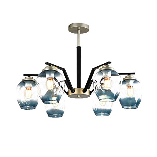 Lustres 6 lumières du milieu du siècle plafonnier bleu vintage S3YT8U