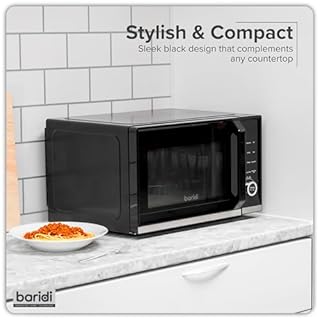 Baridi 28L Microwave Air Fryer Oven Combo, 9 Pre-Sets, Grill, Combination & Multi-Stage Cooking, Child Lock, 900W Microwave, 1850W Air Fryer, 1800W Grill - Black DH277
