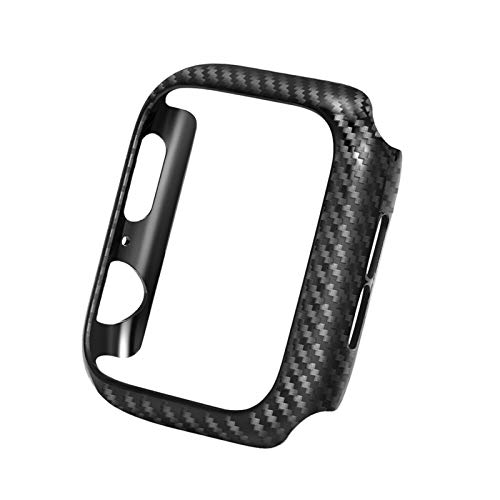 SERDAS For Apple Watch Case Thin Carbon Fiber Bumper Case 38mm 40mm 42mm 44mm 41mm 45mm Frame Edges Hard Shell(40mm)