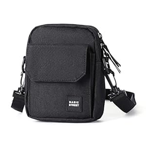 Black Small Shoulder Bag Crossbody Bag For Men Women Mini Messenger Bag Travel Purse Wallet Passport Holder Bag,Nylon…