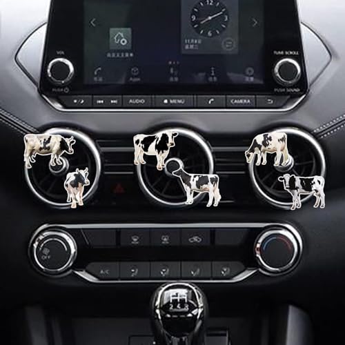 Image of Black and White Cows Car Vent Clip,Car Air Fresheners Vent Clips Cute Car Vent Decorations,Bling Car Diffuser Car Interior Decoration Charm Car Vent Interior Accessories (6 Pcs Black and White)
