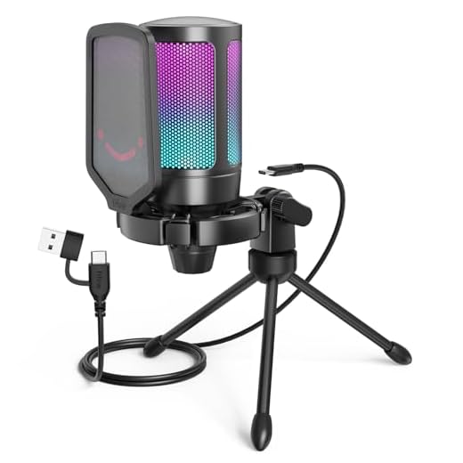 Fifine A6V Usb Rgb Com Controle De Ganho