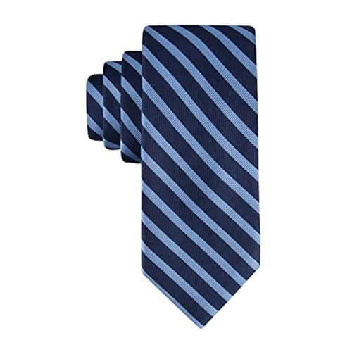 Tommy Hilfiger Mens Oxford Rib Stripe Tie Navy One Size