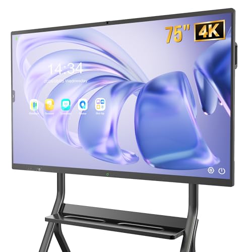 Image of 75″ Smart Board, 4K UHD Touchscreen Display Electronic Whiteboard Built in Ultra High Definition Camera Open App Ecosystem, Digital Presentation Electronic Smart WhiteBoard for Classroom Home Office