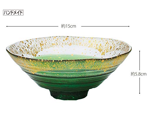 ????(ADERIA) Tsugaru Vidro F-62938 Soup Bowl, Green