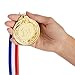 Juvale 1st 2nd 3rd Place Medals - 2.6-Inch Zinc Alloy, 6-Pack, Red, White & Blue Ribbons - Customizable Medals for Cornhole, Pickleball & Basketball Tournaments