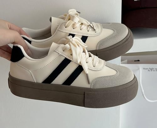 Cute Retro Chunky Sole Walking Sneakers for Women – Comfortable Aesthetic Shoes for Daily Wear & Training US 5.5-82