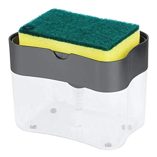 Dispenser Detergente 2 em 1 Esponja Limpeza Sabao Limpa Cozinha Casa Louça Dosador
