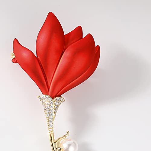 Image of Red Rose Flower Brooches and Pins for Women Costume Jewelry Brooch Pins Broches Jewelry for Women Elegant Lady Pin