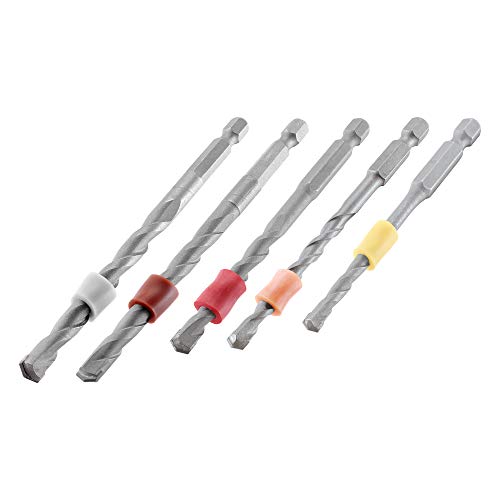 Trend Snappy 5-Piece Masonry Drill Set with Depth Bands, Tungsten Carbide Tipped, Centrotec Compatible, SNAP/MD2/SET