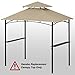 COOSHADE Grill Gazebo Replacement Canopy Roof Outdoor Double Tiered Barbecue Gazebo Top Cover Fit for Model L-GG001PST-F (Beige)