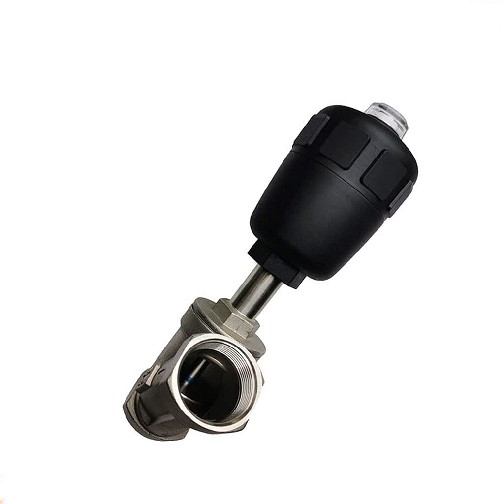 1/2" 3/4" 1" Pneumatisches Sitzventil aus Edelstahl - Eckventil mit hohem Durchfluss und PTFE-Dichtung, 1,6 MPa, normalerweise geschlossen(Double acting 1In)