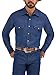 Wrangler Men's Authentic Cowboy Cut Work Western Long-Sleeve Firm Finish Shirt, Rigid Indigo Denim, Large