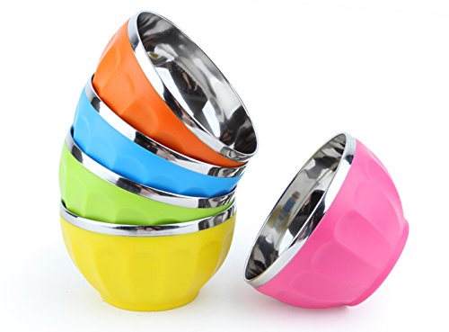 Bumud 5 Pack Kids Break-resistant Stainless Steel Bowl