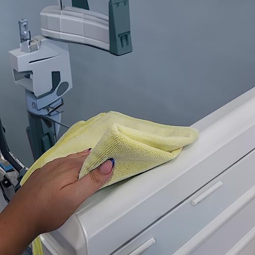 Optima Proclean Premium Mikrofaser-Reinigungstücher, strapazierfähig, streifenfrei, 40 x 40 cm, Gelb, 10 Stück
