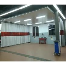 TIST Heavy Duty Welding Blankets Industrial Partition Curtain Welded Screen for Home Garages and Workshops, Silicone Coated Blanket with Red Viewing Window Panel Welding Safety Blankets7X3M