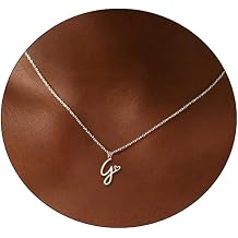 CAROVO Initial Necklaces for Women, Dainty 14K Gold/Silver Letter Pendant Necklace Trendy Simple Cute Necklaces Monogram Name Choker Necklace Jewelry Gift