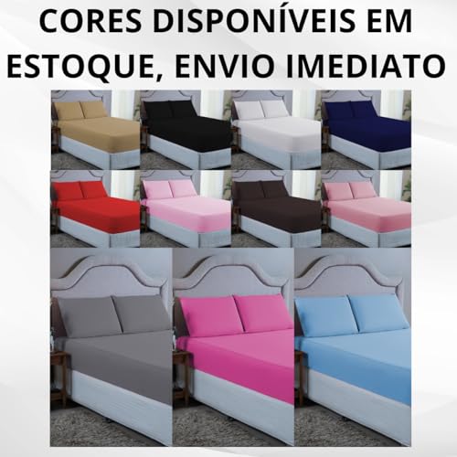 Jogo Lençol Super King 400 Fios Micro Percal Toque Aveludado 3 Peças Roupa de Cama com Elástico e Fr