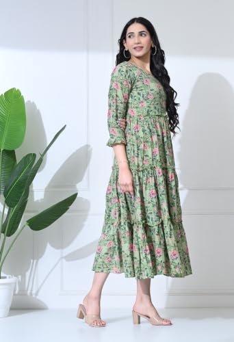 Image of Amazon Brand - Tavasya Women Long Maternity Kurta | Feeding Kurti | Comfort Maxi Dress