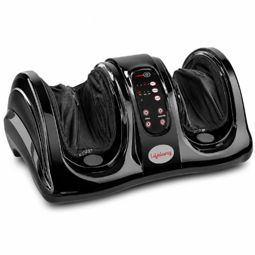 Lifelong Foot Massager for Pain Relief |Corded Electric Calf & Feet Deep Tissue Massager for Home with Rolling, Shiatsu, Kneading & Heat |Blood Circul