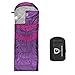 Sleeping Bag – Sleeping Bag for Indoor & Outdoor Use - Great for Kids, Boys, Girls, Teens & Adults. Ultralight and Compact Bags for Sleepover, Backpacking & Camping (Purple / Fuchsia Right Zipper)