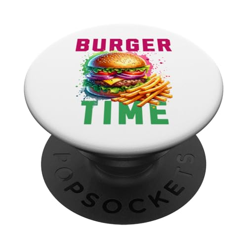 Juicy Burger Time: lo mejor para los amantes de la comida rápida PopSockets PopGrip Intercambiable