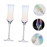 Beatifufu 2 piezas Vasos Diseño Colorido y Brillo Copas de Vino Elegantes para Bebidas Frías y Calientes para Ocasiones Especiales