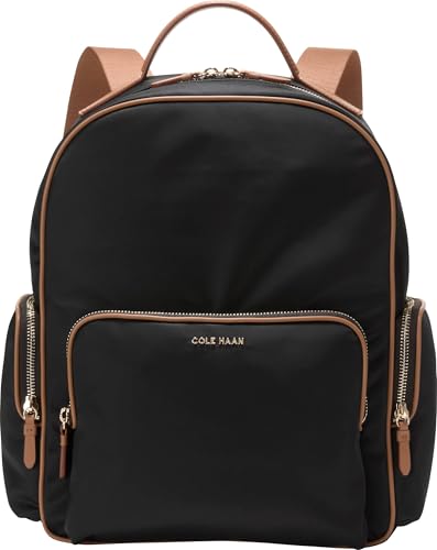Cole Haan Delancey Nylon Backpack, Black/CH GOLDN HON