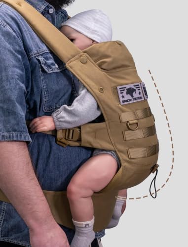 Image of Ergonomic Lumbar Support Baby Carrier for Infants to Toddlers (8-33 lbs), Cozy and Lightweight Military Baby Carrier for Big and Tall Parents-Coyote Brown