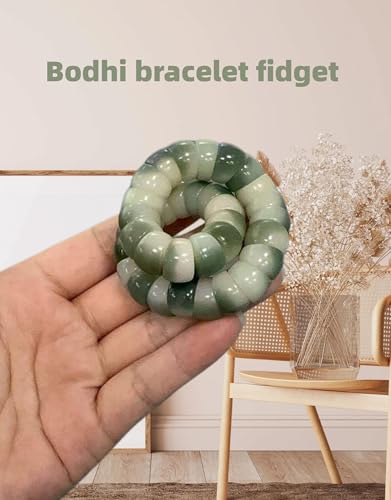 Image of Natural Bodhi Seeds Beads Bracelet, Zen Fidget Stretch Color Gradient Bracelet for Mind-Calming, Meditation Practice Beads Accessory for Women and Men