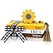 Queekay Tiered Tray Decor, Decorative Fake Book Decor Rustic Wooden Fake Old Books Home Mantle Decor for Spring Summer Fall Table Shelf Mantle Decorations(Sunflower)