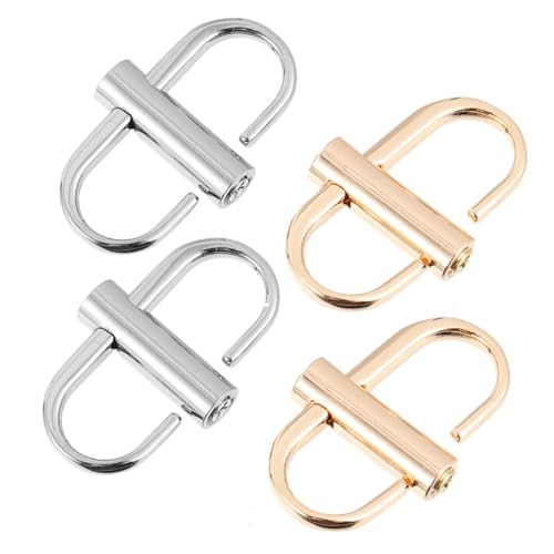BESTonZON 4pcs Metal Chain Bag Strap Adjustment Buckles Set, Slide Screw Fastening Buckles for DIY Bag Belt Length Shortening, Light Gold and White Resin Mix, Accessories for Handbag Repair