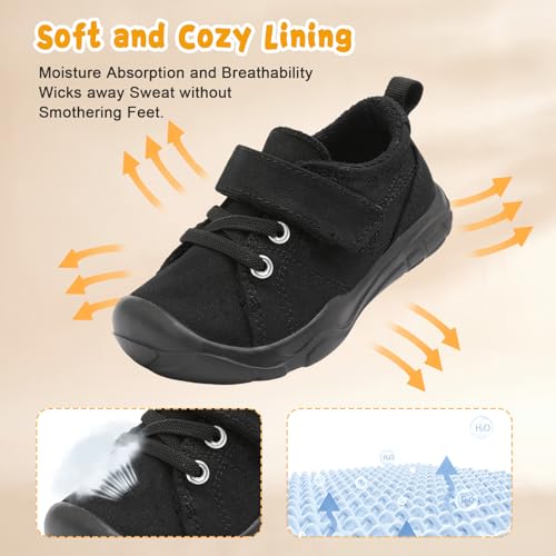 BARERUN Kids Canvas Shoes Running Shoes for Girls Boys Wide Toe Box Barefoot Toddler Sneakers Girls Boys School Shoes Non-Slip Toddler Tennis Shoes2