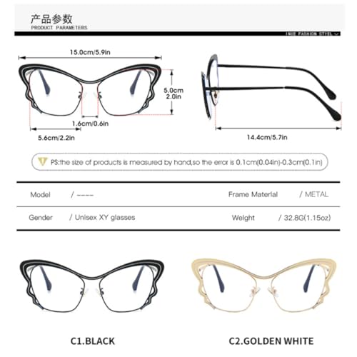 Lunettes papillon hip-hop dorées : l'accessoire mode bicolore indispensable - 7