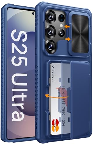 Vihibii for Samsung Galaxy S25 Ultra Case Wallet with Card Holder Blue