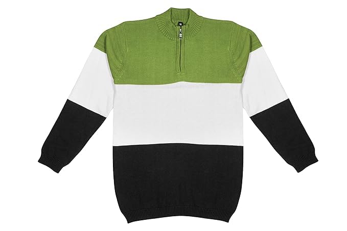 Clothify Sweater for Boys (Green-Black, 5-6 Years) 4