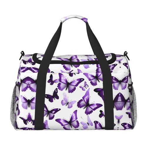 Sac de sport papillons grand volume avec compartiment pour articles personnels