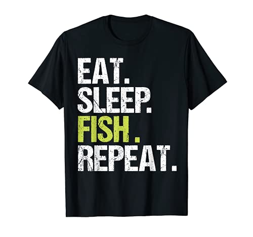 Eat Sleep Fish Repeat Shirt Fishing Fisherman Angling Gift Maglietta