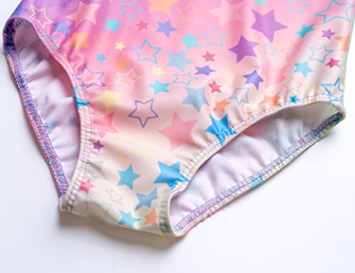 Tenvda Girls One Piece Swimsuits For 4T 5T Kids Summer Beach Swimwear Quick Dry Colorful Star Print Bathing Suits With Uv Protection #TOP5