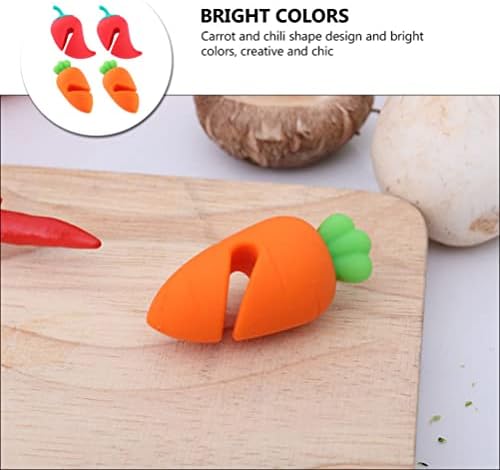 Hemoton 4Pcs Pot Lid Lifter Silicone Spill Proof Lid Lifter Carrot Pepper Shaped- Proof Steam Release Pan Pot Lid Lifter Kitchen Tool Decoration Pot Lid Kitchen Pot Lid Holders
