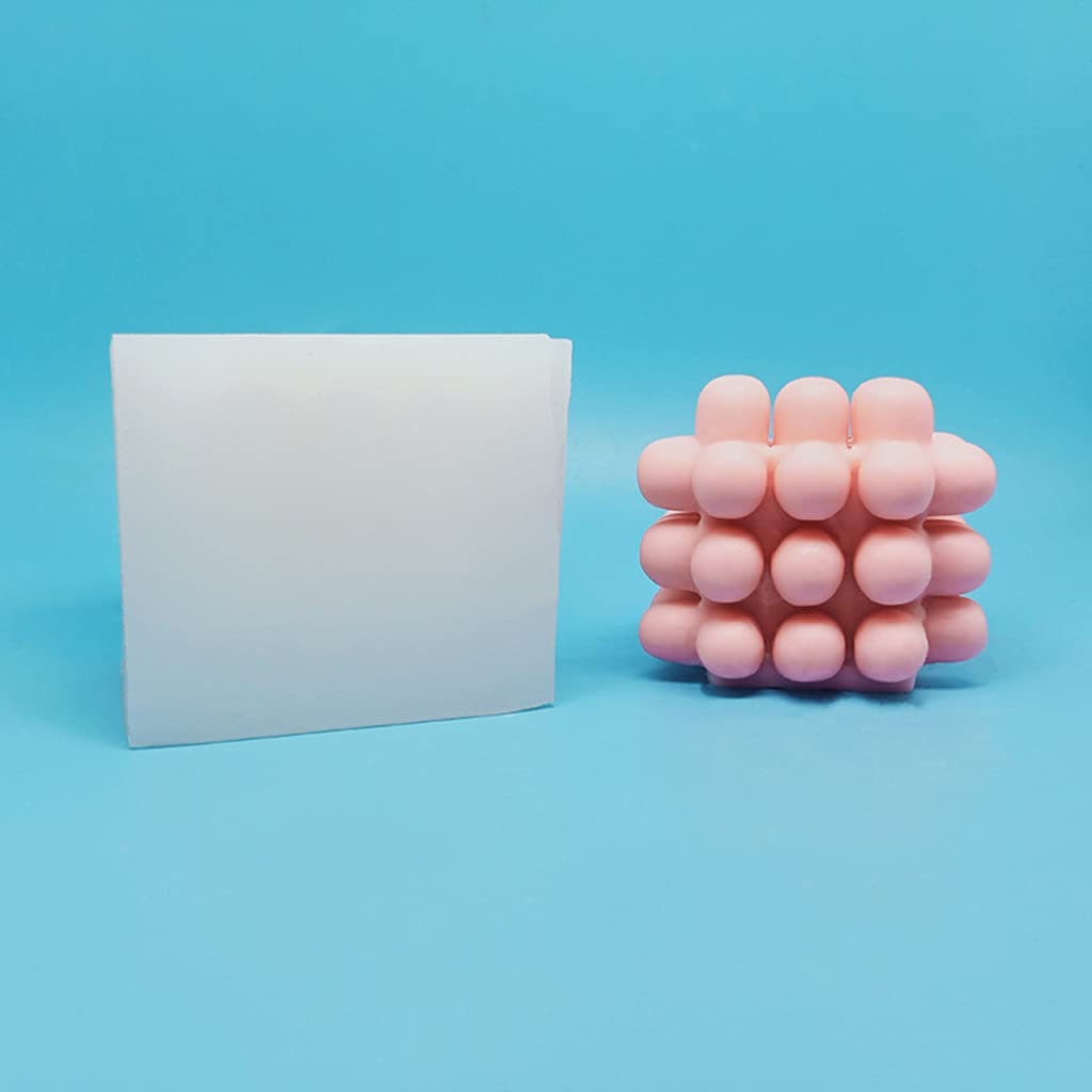 Molde de silicona en forma de cubo 3D para velas hechas a mano, jabón, pastel, caramelo, fondant fundido