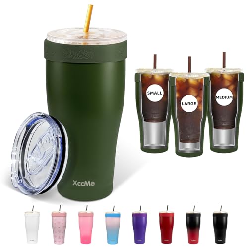 XccMe Universal Iced Coffee Sleeve,32oz Stainless Steel Insulator Fits 16-32oz