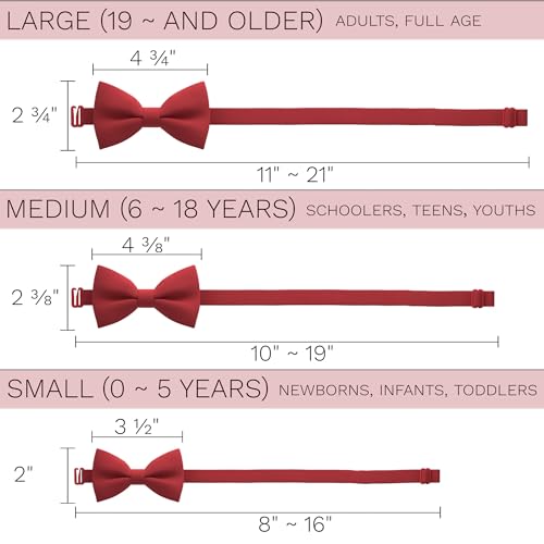 Image of Bow Tie House Mens Bowties Pre-tied Shape Clip on Bowtie Solid Men Formal Wear for kids, baby boys, toddler any age bow ties
